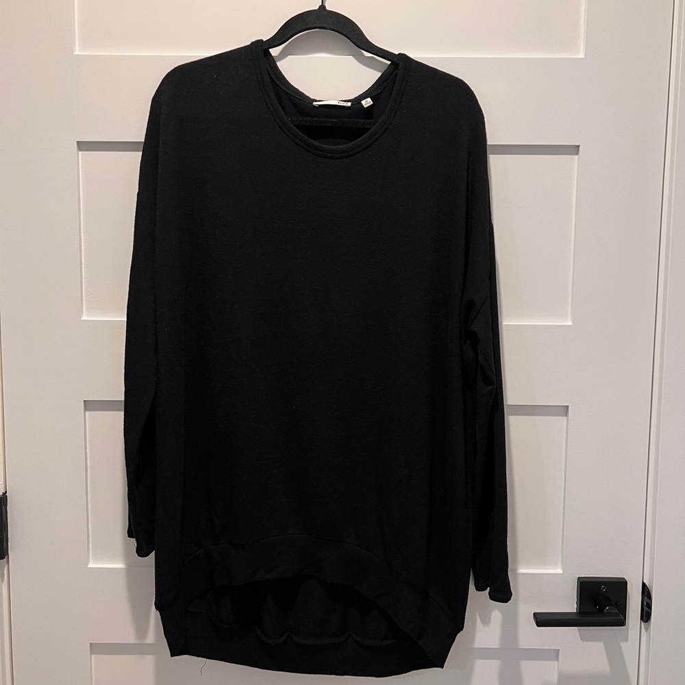Black tunic sweater from Aritzia, size medium, lightweight, long sleeve.